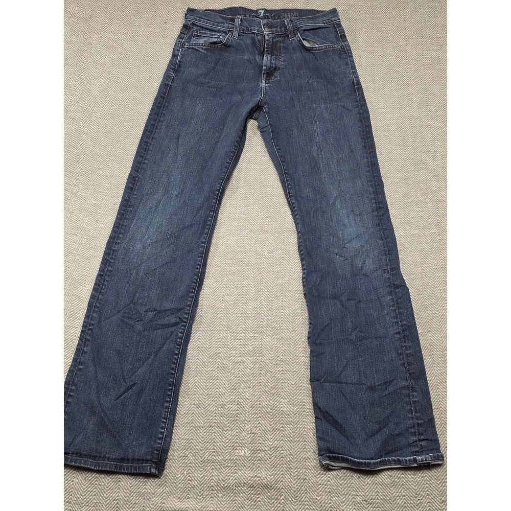 7 For All Mankind Austyn‎ Relaxed Straight Leg Jeans Dark Wash Mens 29 Made USA